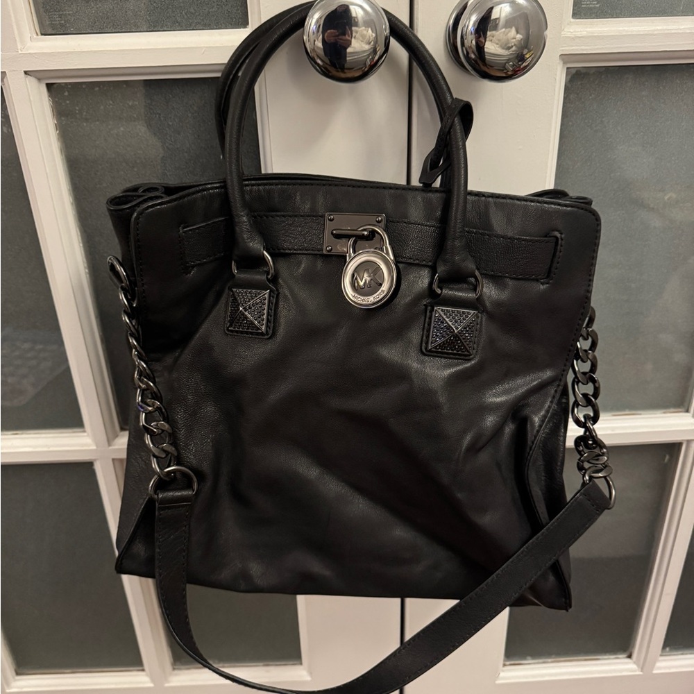 Vintage Michael Kors Black Hamilton Bag with Lock & Key